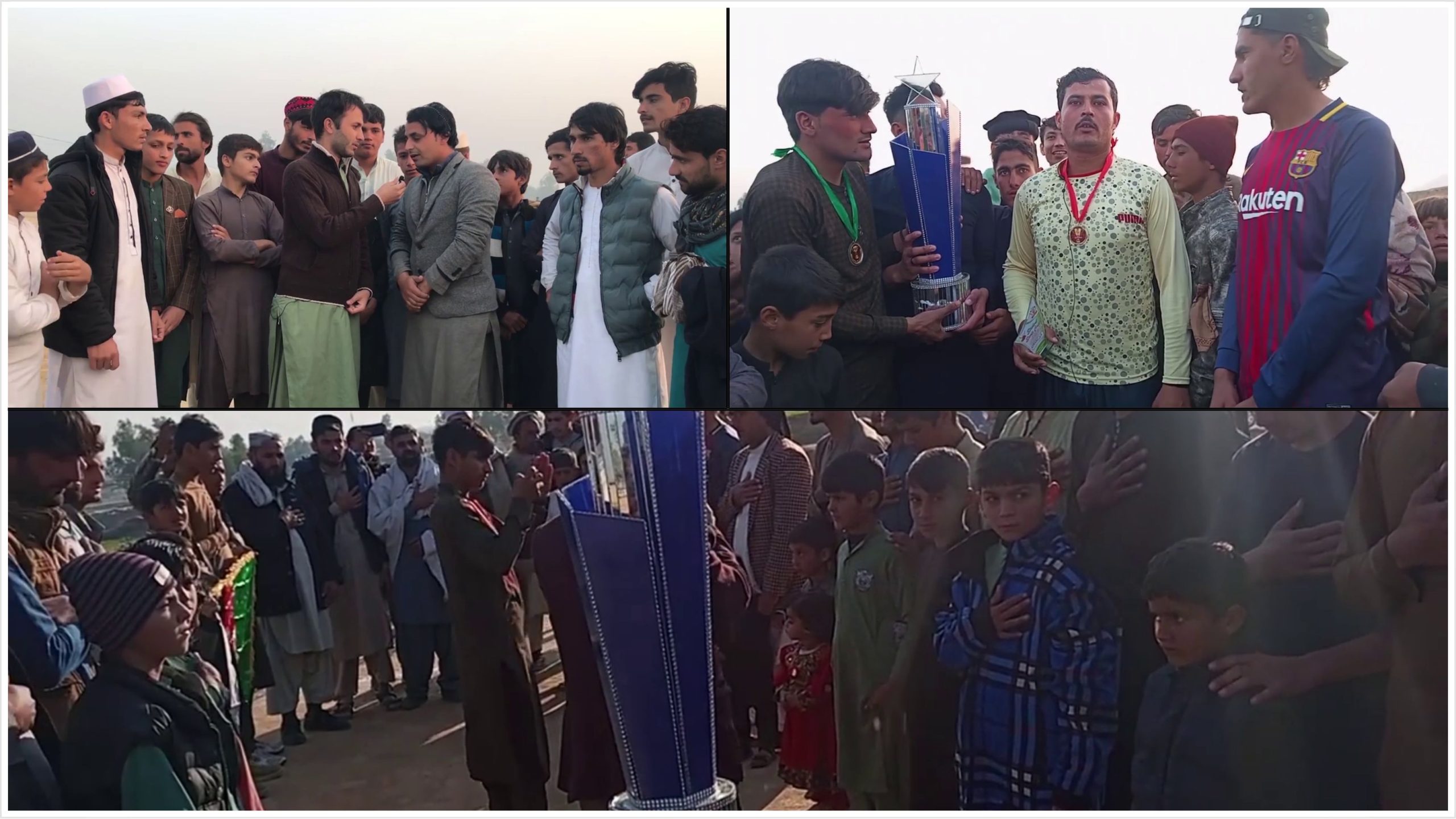 In Swabi Burki Camp youth have rented the land for cricket games at their own expense