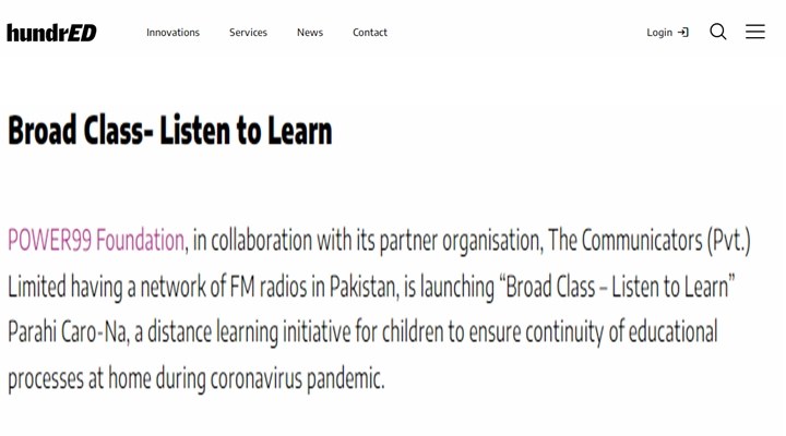 Broad Class- Listen to Learn