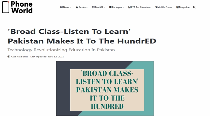 Broad Class-Listen To Learn’ Pakistan Makes It To The HundrED